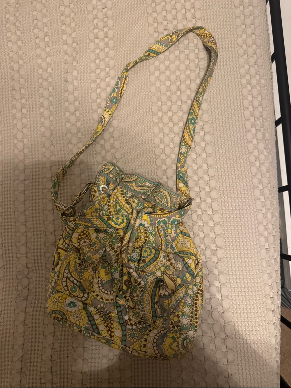 Vera Bradley Yellow Paisley Drawstring Purse